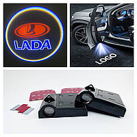 Логотип підсвітка дверей Лада Lazer door logo light Lada RED