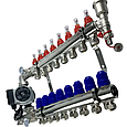 Колектор теплої підлоги "КР" Чехія 8 контури в зборі з насосом, фото 2