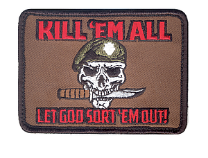 Нашивка велкро Kill Em All Let God Sort Em Out Morale Patch - Убий їх всіх 9 см х 6,5 див. Rotcho США