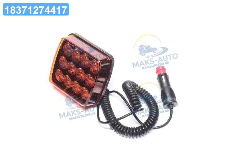 Маяк проблисковий помаранчевий LED, 12/24V, Кабель 3,5 м (JUBANA) 453706019 UA46, фото 1