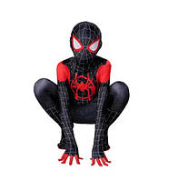 Дорослий карнавальний костюм Спайдермена Людина-паук Майлз Моралес комбінезон з маскою GH р 170,190 чорний