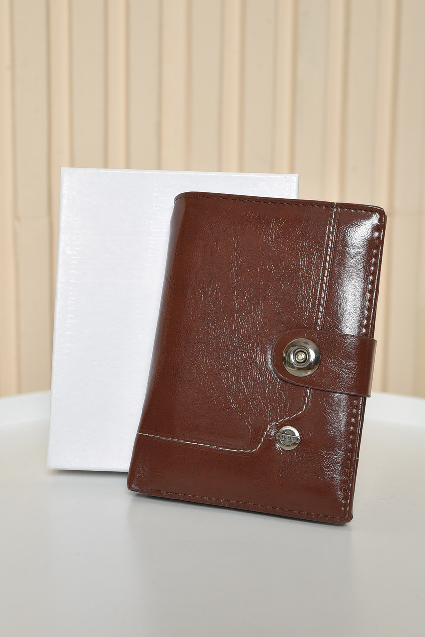 Гаманець чоловічий коричневий з екошкіри розмір 10 х 14 х 2см 193241P, фото 1