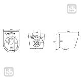 Унітаз Imprese Jess Rectangular i11330MB чорний матовий, фото 2