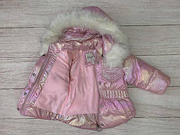 Зимова перламутрова куртка на дівчинку 8866 142, Светло-Розовый, Для девочек, Зима, 6, 6 лет