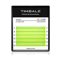 Ресницы неоновые цветные TimBale Neon Yellow, Жёлтые, Микс 6 линий (C 0.07 07-12 мм)