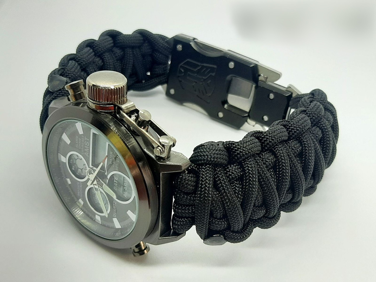 Годинник БМВ з паракорду з застібкою-ніж колір плетіння розмір під замовлення + брелок у подарунок