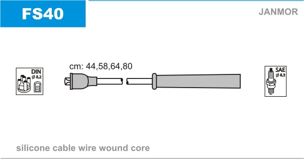 Дроти запалювання JanMor FS40 для FORD USA, PROBE I 2,2, фото 1