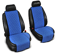 Накидки на передние сидения авто " Алькантара" синие ,широкие, "PREMIUM"