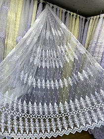 Тюль фатін вишивка 2,8 білий