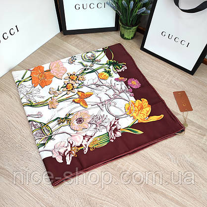 Хустка Gucci шовкова з ручною підшивкою, фото 4