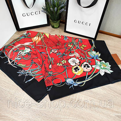Хустка Gucci шовкова з ручною підшивкою, фото 5