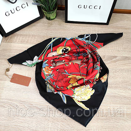 Хустка Gucci шовкова з ручною підшивкою, фото 4