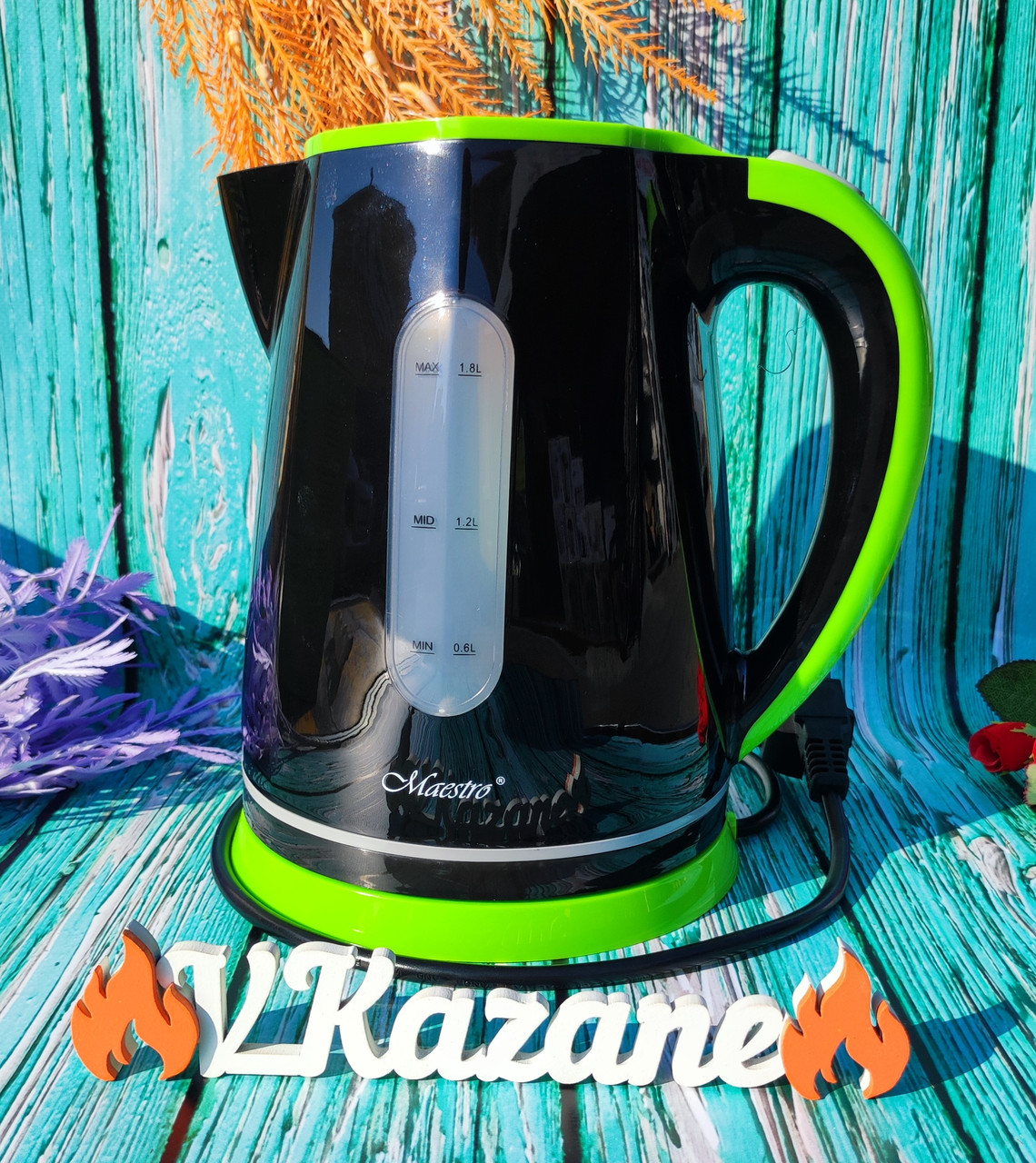 Електричний чайник 1.8 л дисковий Maestro MR-058-BLACK Електрочайник 2000 Вт для дому, офісу, дачі, фото 1