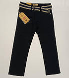 Штани "S & D" з текстильним ременем, чорні, фото 5