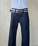 Штани "S & D" з текстильним ременем, чорні, фото 2