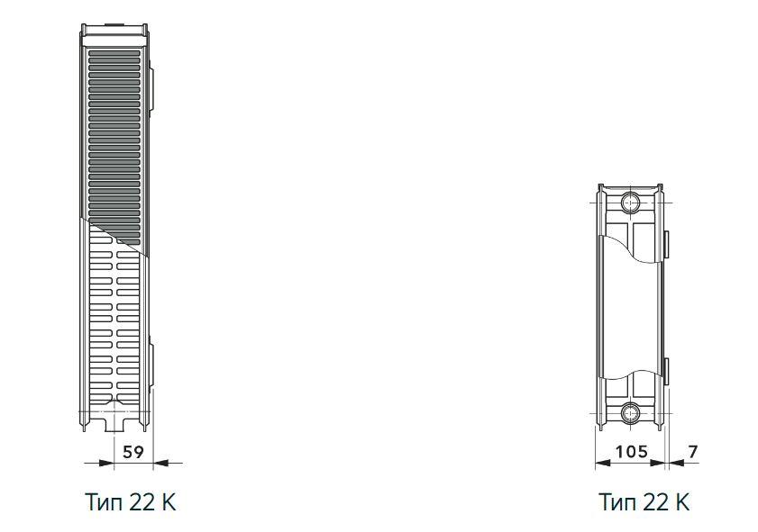 Стальные радиаторы Vogel&Noot Profil Compact высота 300 мм, боковое подключение, 22 тип - фото 2 - id-p354911480
