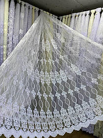 Тюль фатін вишивка + кордова нитка 2,8 білий