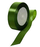 Стрічка атласна 25 мм оливковий