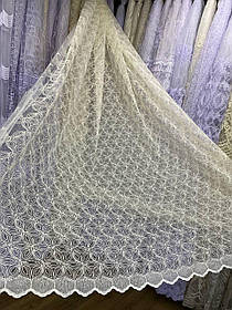 Тюль фатін вишивка + корд2,8 золото
