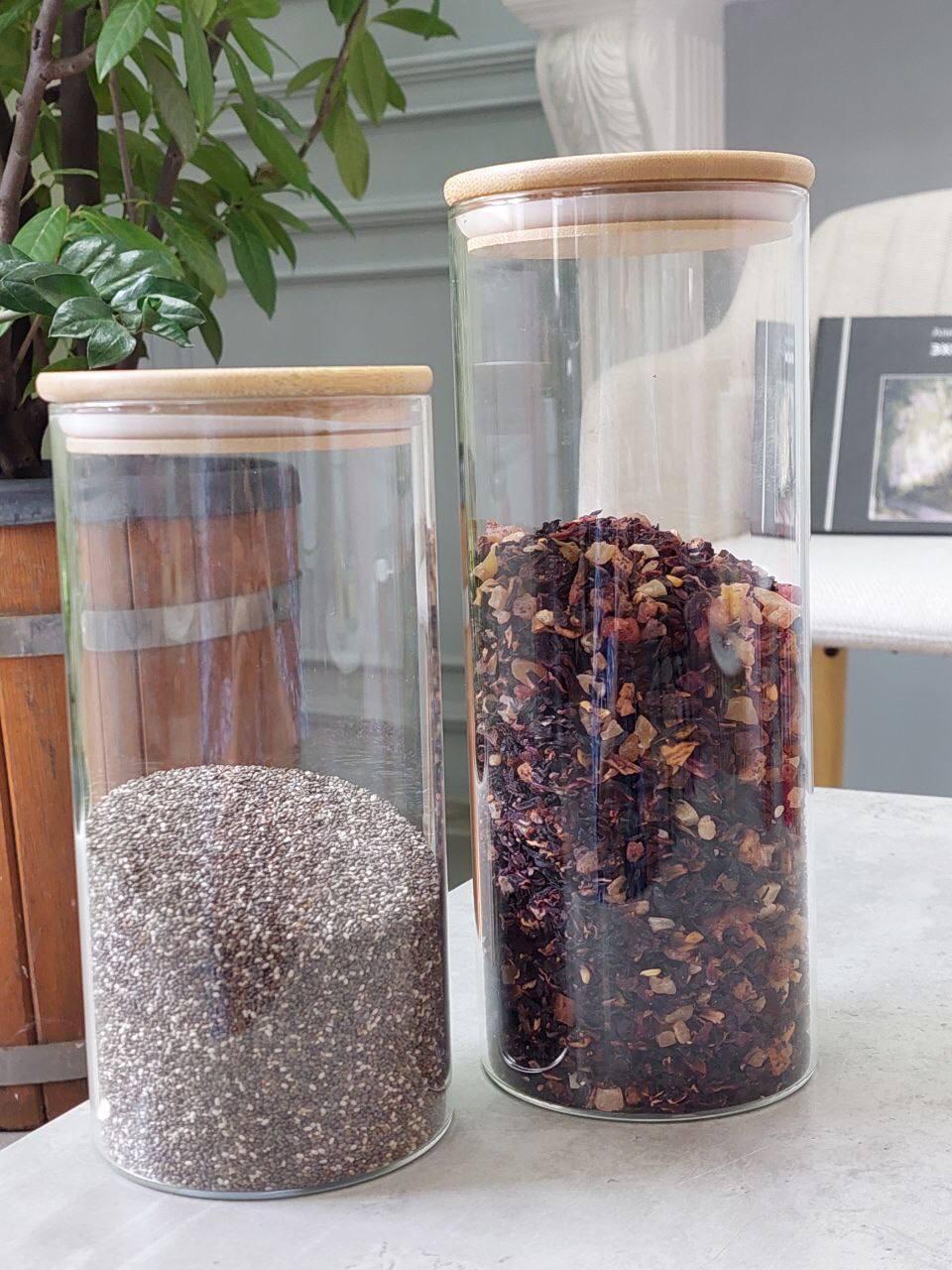 Банка скляна "Вежа-бамбук" 10*20 см