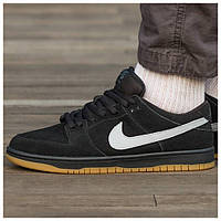 Мужские кроссовки Nike SB Dunk Low Black Grey Fog BQ6817-010, черные замшевые кроссовки найк сб данк фог