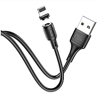 Кабель магнітний для заряджання та синхронізації HOCO USB to Lightning 2.4 A 1 m Black (X52)