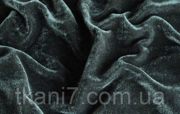 Велюр Стрейч Темно-сірий, фото 1