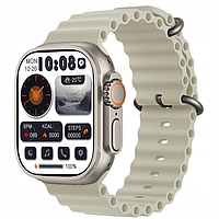 Умные смарт часы HK8 Pro Max Ultra 49mm AMOLED экран смарт-часы с магнитной зарядкой и функцией звонка серые