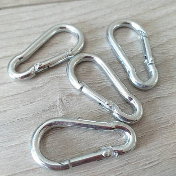 Карабін пожежний металевий 4*40 мм 19 шт./1уп Сріблястий (KG-10678)