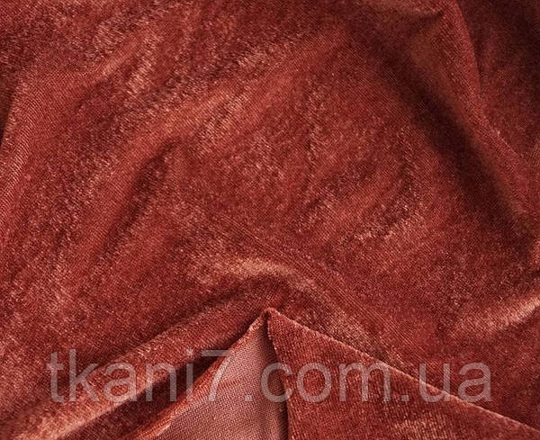 Велюр Стрейч Коричневий, фото 1