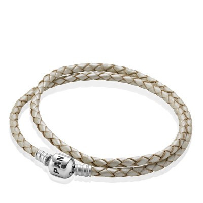 Шкіряний подвійний плетений браслет Pandora Moments 590705CPL-D