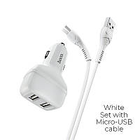 АЗП Hoco Z36 Leader  Micro USB(2USB) \ white
