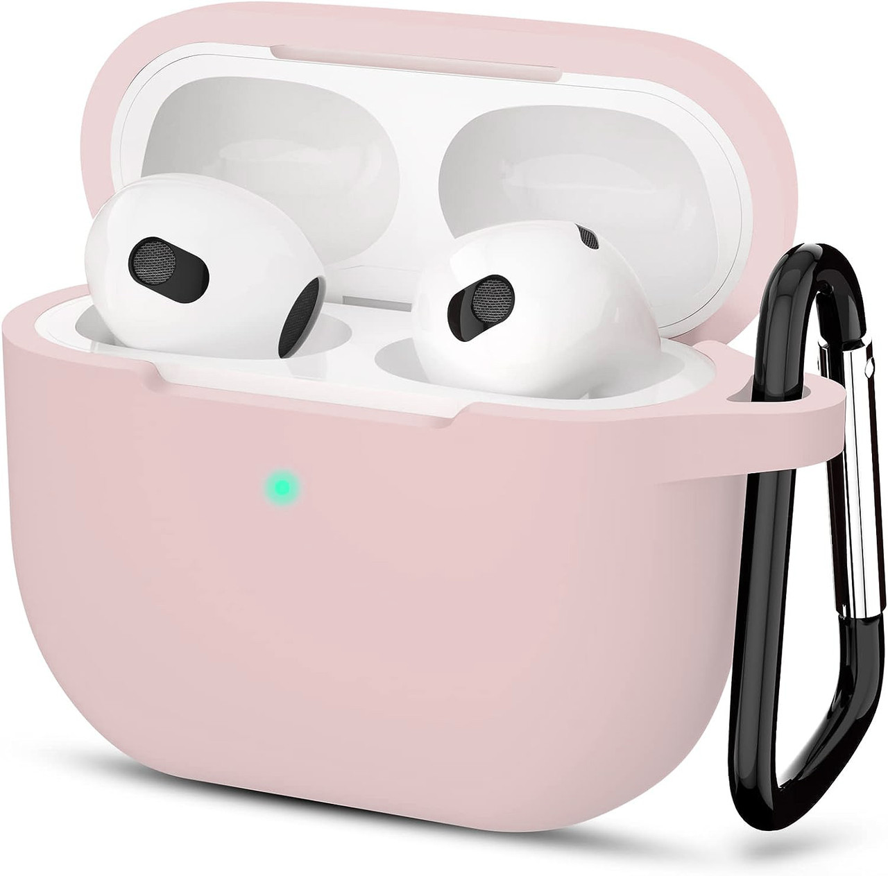 Чохол з Soft-Touch і мікрофіброю для AirPods 3 (2021) + карабін - Sand Pink 3