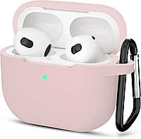 Чохол з Soft-Touch і мікрофіброю для AirPods 3 (2021) + карабін - Sand Pink 3
