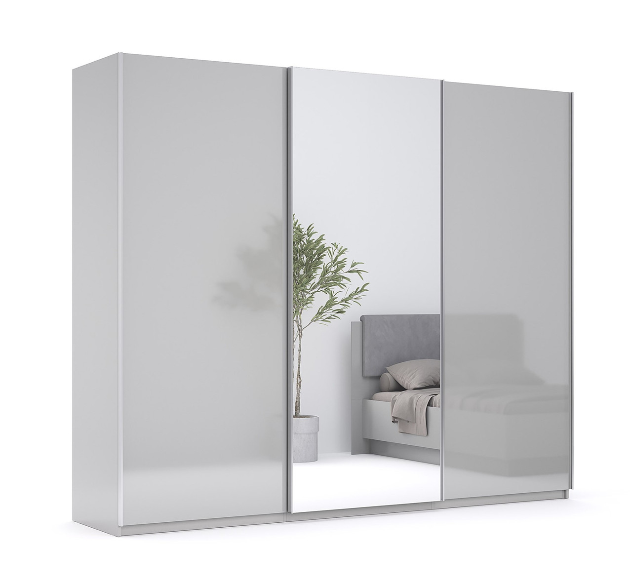 Шафа-купе Меггі 2,5 Сірий глянець Шиншила Міро-Марк, фото 1