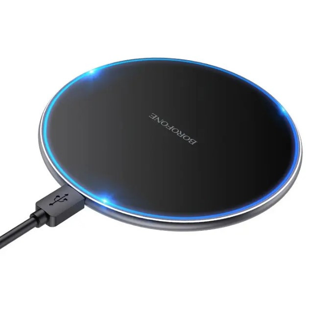 Безпровідна зарядка підставка BOROFONE BQ3 Pro на 15W Type-C, 2A чорна