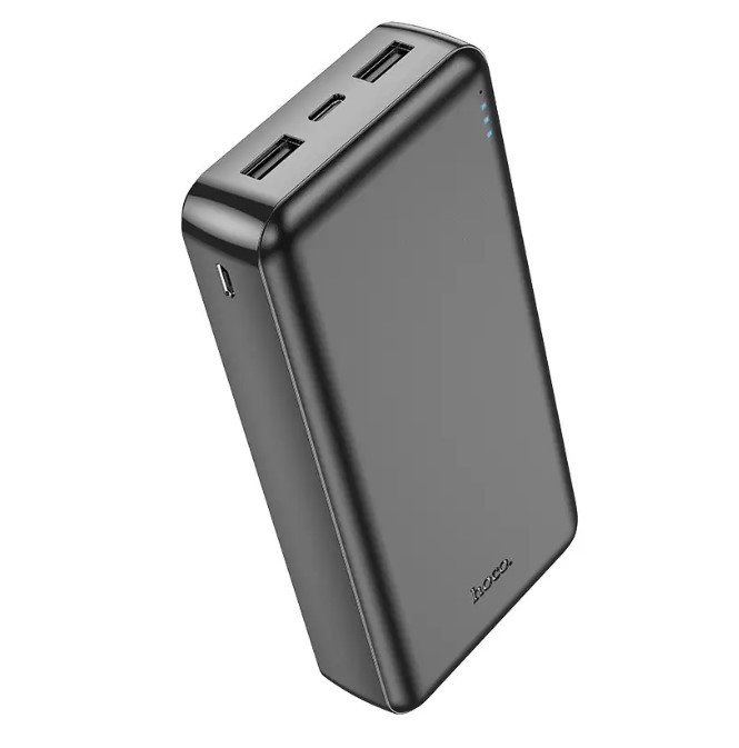 Зовнішній акумулятор повербанк Power Bank Hoco J100A 20000mAh 2USB/Type-C/MicroUSB чорний