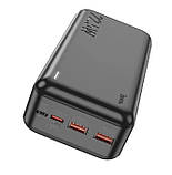 Зовнішній акумулятор повербанк Power Bank Hoco J101B 30000 mAh 2USB/Type-C 22.5W чорний, фото 3