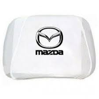 Чехол подголовника с логотипом Mazda белый (2 шт.)