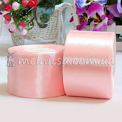 Атласна стрічка 5 см, №4 світло-рожева