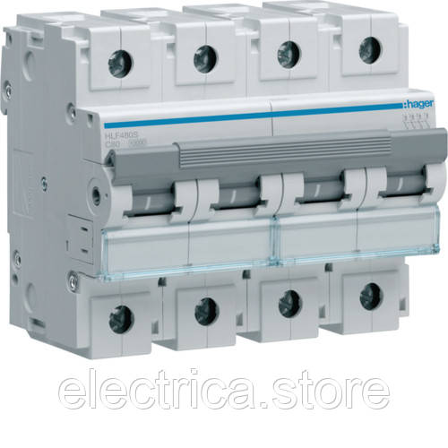 Автоматичний вимикач Hager 4 полюси 80А 10кА Hager HLF480S, фото 1