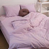 Двоспальна (Євро) постільна білизна KrisPol, страйп-сатин 543405-3, (ліловий)