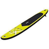 Надувная доска для SUP серфинга XQ Max с веслом и ремкомплектом 285 х 71 х 10 см Лимонно-зеленый и черный PRF