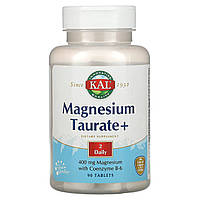 Таурат магния +, Magnesium Taurate Plus, KAL, 400 мг, 90 таблеток