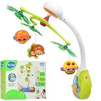 Музичний мобіль на ліжечко "Веселий острів" 818 "Hola" мелодії, звуки природи, підсвічування, обертання