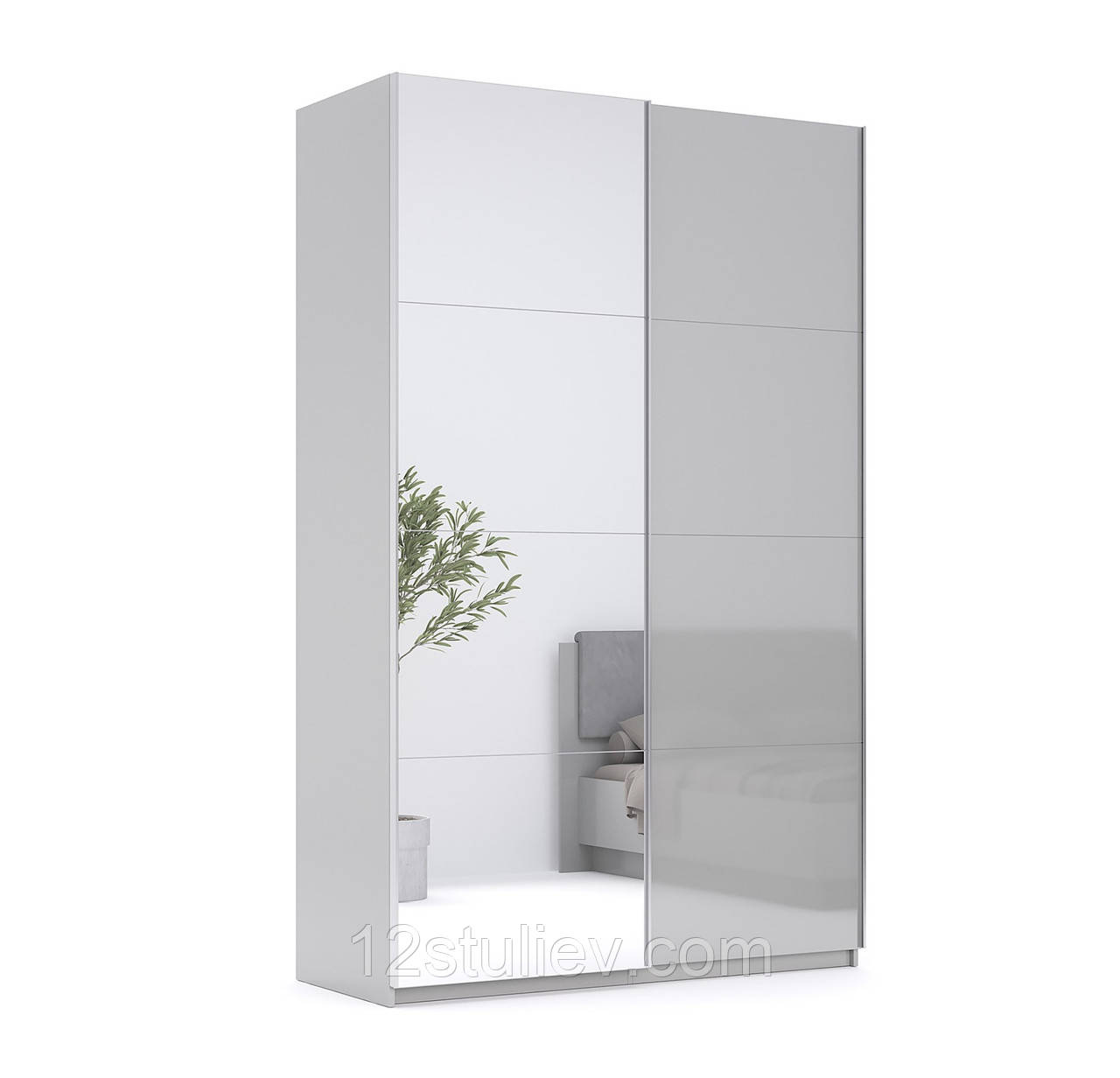 Шафа-купе Меггі 1,5 Сірий глянець Шиншила Міро-Марк, фото 1