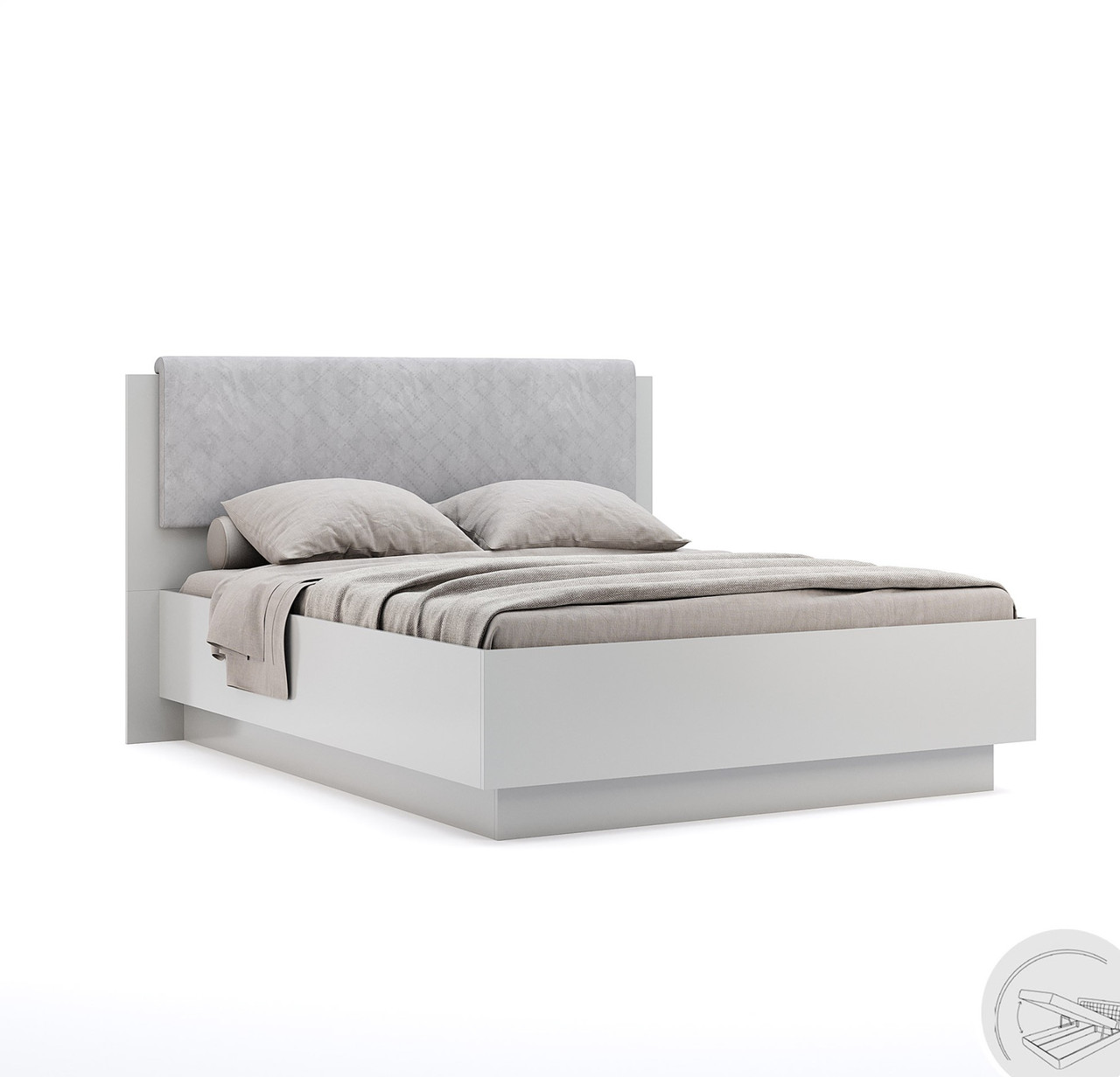 Ліжко 1,8 підйомне Меггі Сірий глянець Шиншила Міро-Марк, фото 1