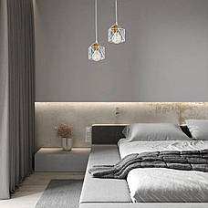 Фігурний білий підвіс у стилі лофт (56-PR101F-1 BRZ+WH), фото 3