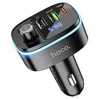 FM модулятор трансмиттер Hoco E62 Bluetooth 2USB 1PD АЗУ с быстрой зарядкой автомобильное зарядное устройство