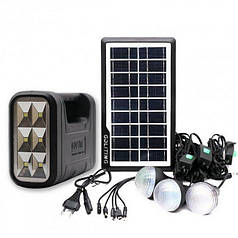 Зарядна станція GDLITE GD-8017 Smart + 3 лампи + сонячна панель Black (N019850)